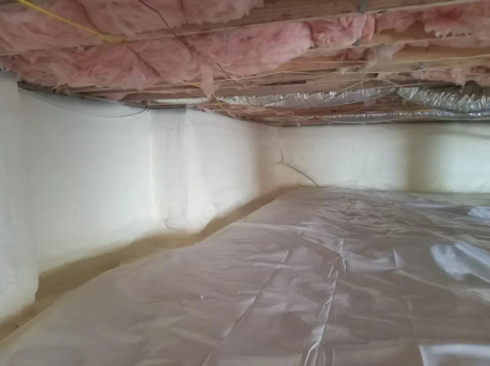 Crawl space encapsulation with closed-cell spray foam for Attic Insulation in Thetford